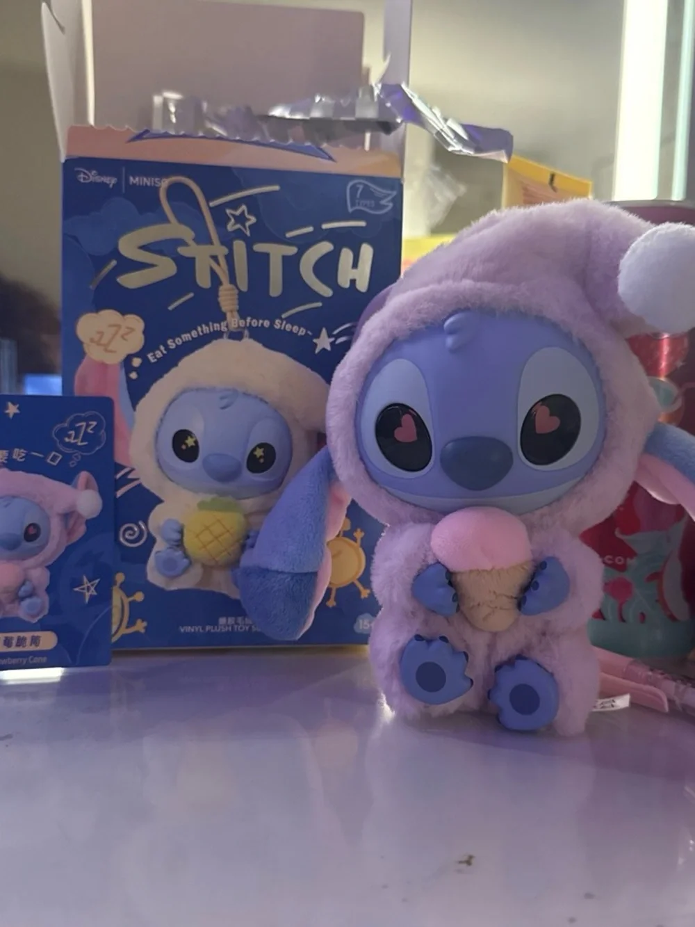 Disney Stitch Keychain Plushie with Ice Cream - Kids Toy